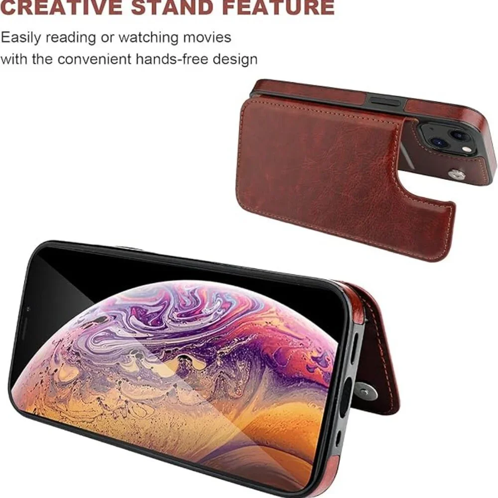 Compatible with iPhone 13 Wallet Case with Card Holder, PU Leather Kickstand Ca